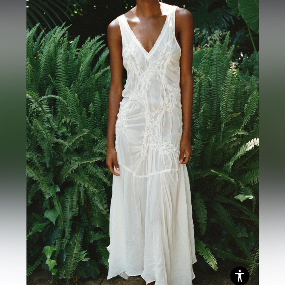 ZARA Semi-Sheer Textured Dress